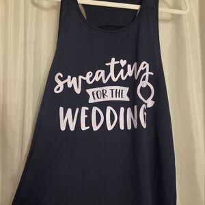 Blue Wedding Workout Tank Top